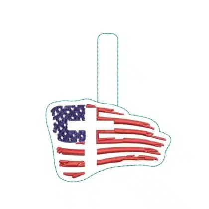  USA Flag Cross Key fob