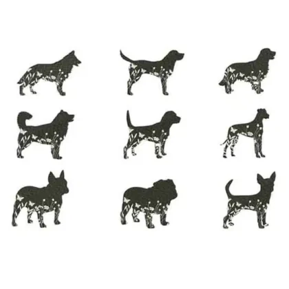 Floral Dogs Machine Embroidery Designs | Dog Breed Patterns