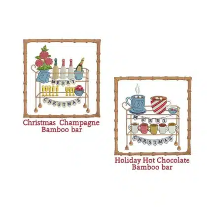 Christmas Bar Cart Embroidery Designs | Holiday Embroidery